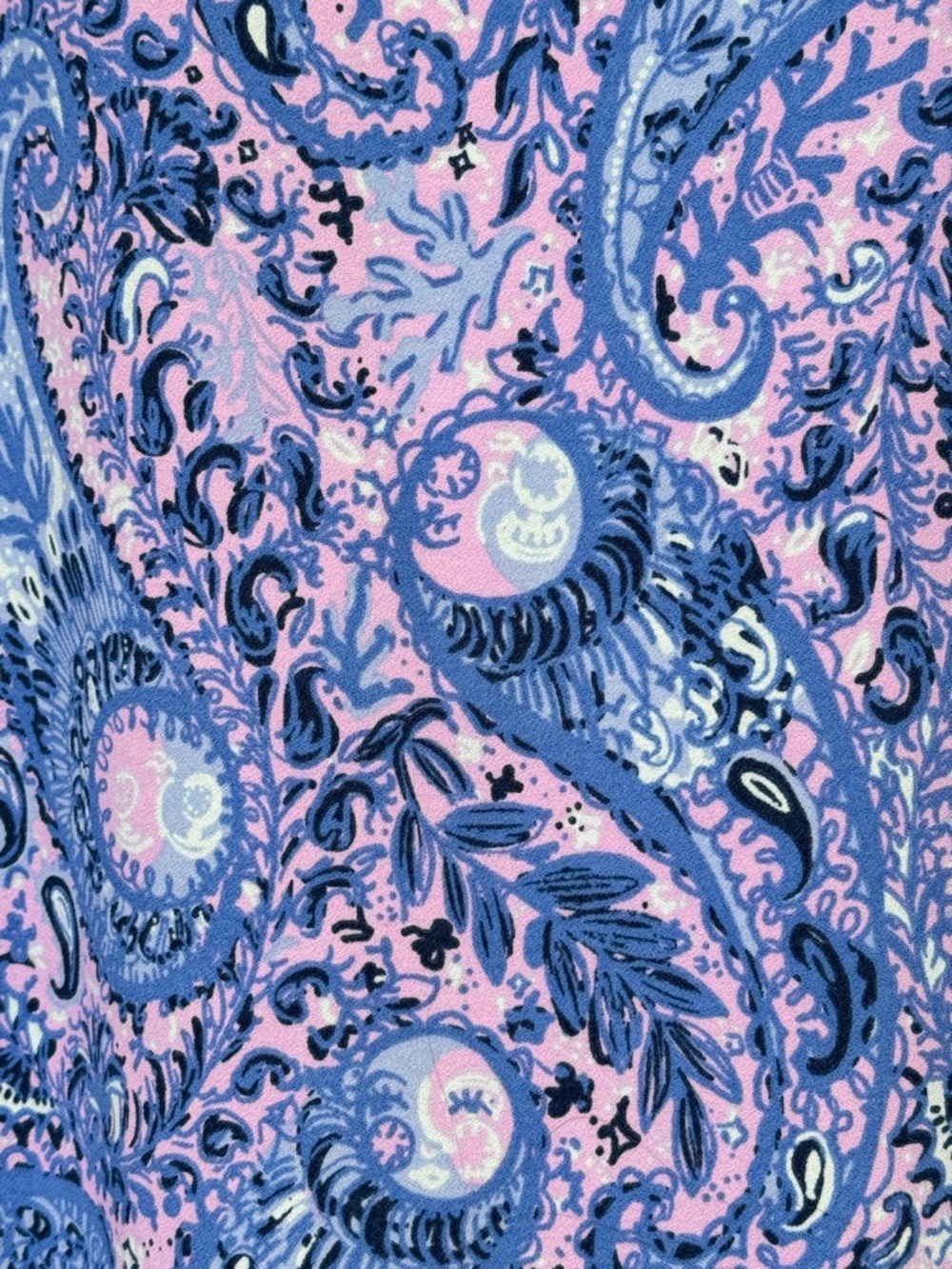 Lilly Pulitzer Women’s Romper Bennet Blue and Lavender Paisley  Size 2 - Picture 2 of 8